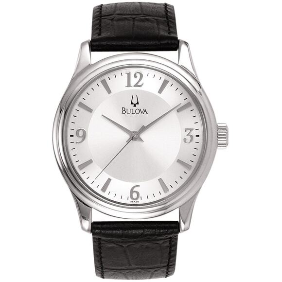 Bulova Corporate Collection Leather Mens Watch 96A28 - Jacob  3-38 BULOVA Men\'s NIB 96A28 Corporate Collection Leather Watch Stainless Steel